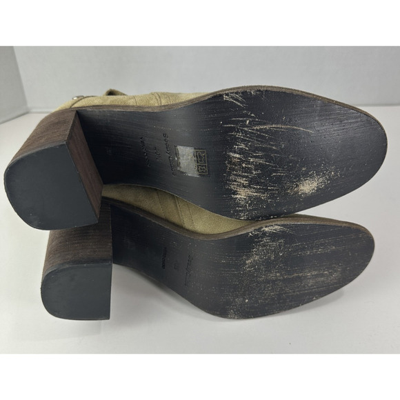 See By Chloe Belted Studded Suede Ankle Boot Tan Brown Women's Size 40.5 Booties - Picture 11 of 16